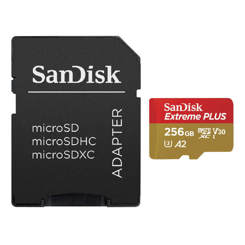 サンディスク サンディスク SanDisk Extreme PLUS microSDXC UHS-Iカード 256GB ［Class10 ／256GB］ SDSQXBD-256G-JB3MD SDSQXBD-256G-JB3MD