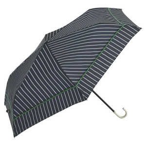 ビコーズ because 晴雨兼用 折りたたみ傘 バイアスストライプ/ネイビー BEMINI ビコーズ because 晴雨兼用 折りたたみ傘 バイアスストライプ/ネイビー BEMINI