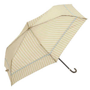 ビコーズ because 晴雨兼用 折りたたみ傘 バイアスストライプ/ベージュ BEMINI ビコーズ because 晴雨兼用 折りたたみ傘 バイアスストライプ/ベージュ BEMINI