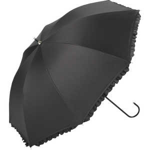 ビコーズ because PUコーティング 晴雨兼用 長傘 フリル/ブラック BEPARASOLLONG ビコーズ because PUコーティング 晴雨兼用 長傘 フリル/ブラック BEPARASOLLONG