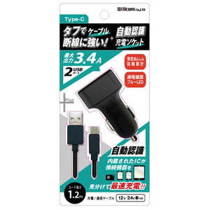 ECR ԍڗp[d+USB Type-CP[u 1.2m ubN DU34-TC100BK [USBdΉ /2|[g]