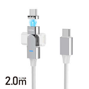 ե꡼ 180žޥͥåȥ֥ͥ Type-C to Type-C PDб(100W) 2m USB Power Deliveryб ۥ磻 FUSB-CCALM512WH