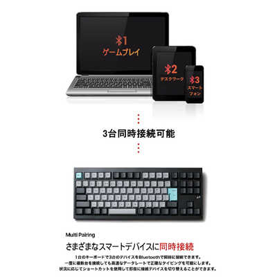 VARO メカニカルキーボード 3モード対応 (SILENT MINT) 日本語配列 80