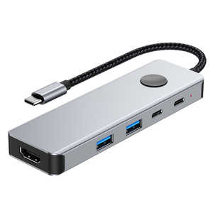 フリーダム 出力ON/OFFスイッチ付 USB Type-Cドッキングステーション 8in1 HDMI(4K/60Hz)/PD100W入力/Type-Cx2/Type-Ax2/SD・microSD/5Gbps対応 FUDH-UCCH081G