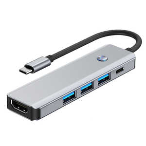 ե꡼ ON/OFFå USB Type-Cɥå󥰥ơ 5in1 HDMI(4K/60Hz)/PD100W/Type-Ax3/5Gbpsб ᥿å졼 FUDH-UCH051G