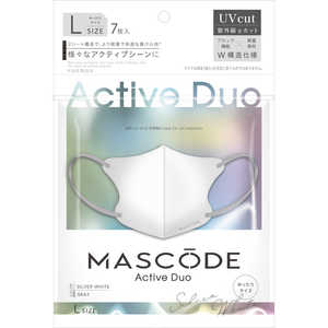 サンスマイル 3Dマスク アクティブデュオ L シルバーホワイト 7枚 サンスマイル 3Dマスク アクティブデュオ L シルバーホワイト 7枚
