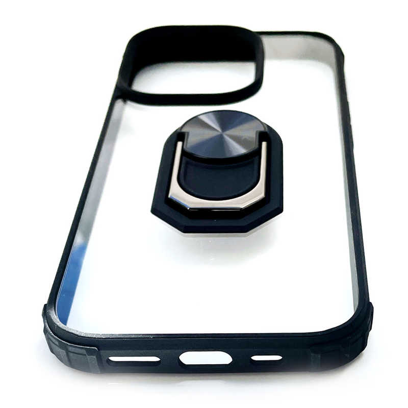 エアージェイ エアージェイ iPhone 14 Pro 6.1インチ 耐衝撃背面クリアケース スマホリング付 ブラック ACP22PTR ACP22PTR