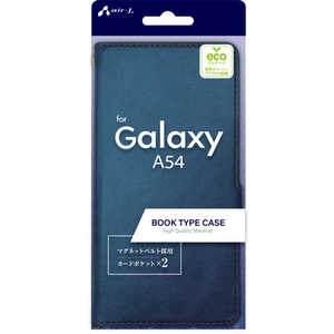 エアージェイ Galaxy A54 ソフトレザー手帳型ケース RD BL ACA54PB