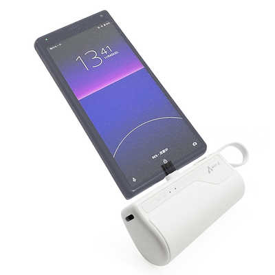 モバイルバッテリー 5000mAh Type-C e-TREND｜エアージェイ MB-T5000C WH [USB-C コネクター内蔵モバイル