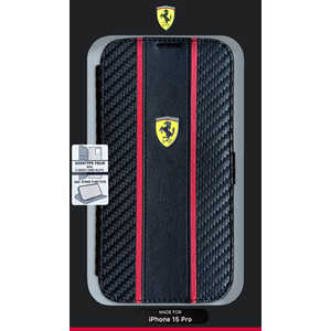 エアージェイ Ferrari Race Booktype case BK iPhone15pro FEBKP15LNMBK