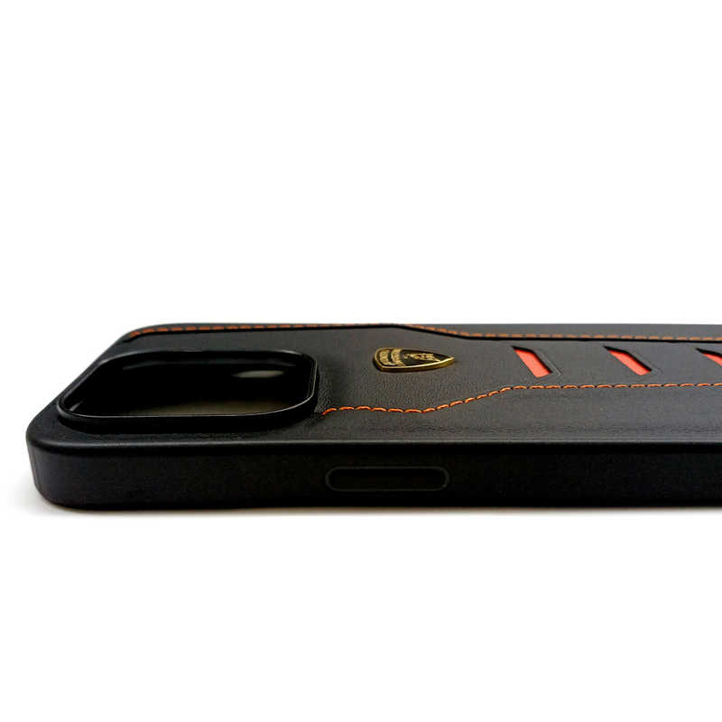 エアージェイ エアージェイ ランボルギーニ iPhone15 Pro Max用 本革 背面ケース オレンジ LBTPUPCIP15PMHUD16OE LBTPUPCIP15PMHUD16OE