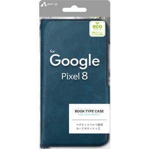 エアージェイ Pixel8ソフトレザー手帳型ケースBL AC-PIX8 PB BL