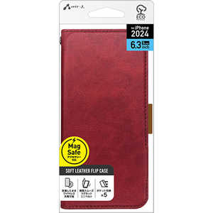 エアージェイ iPhone 16 Pro(6.3インチ) Magsafe対応手帳型ケース レッド ACP24PPBRD エアージェイ iPhone 16 Pro(6.3インチ) Magsafe対応手帳型ケース レッド ACP24PPBRD