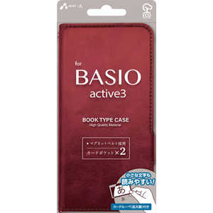 エアージェイ BASIO active3 ソフトレザー手帳型ケース RD ACBASIOA3PBRD エアージェイ BASIO active3 ソフトレザー手帳型ケース RD ACBASIOA3PBRD
