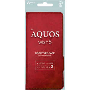 エアージェイ AQOUS wish5 手帳型ケース RD ACAQW5PBRD エアージェイ AQOUS wish5 手帳型ケース RD ACAQW5PBRD