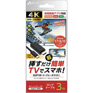 GA[WFC ~[OP[uHDMI to Type-C 60Hz 3m AHDC3M