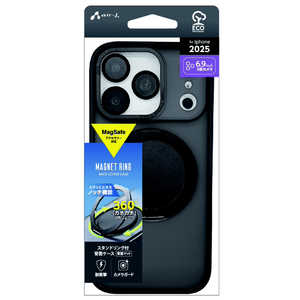 エアージェイ iPhone 17 Pro Maxケース Magsafe対応カチカチ回転リングスタンドクリアケース ブラック ACP25PXMRSBK エアージェイ iPhone 17 Pro Maxケース Magsafe対応カチカチ回転リングスタンドクリアケース ブラック ACP25PXMRSBK