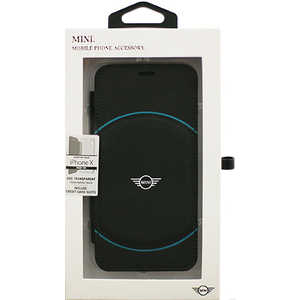 エアージェイ iPhone X用 MINI PUレザー手帳型ケース Debossed Circle MIROFLBKTPXGR