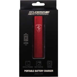 エアージェイ モバイルバッテリー Ferrari Portable Battery Charger [2500mAh /1ポート /充電タイプ] FEPBM12BRE レッド