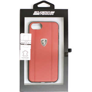 エアージェイ FERRARI OFF TRACK METAL LOGO REAL LEATHER CASE WITH EMBOSSED LINES - RED FEO3DHCI8RE