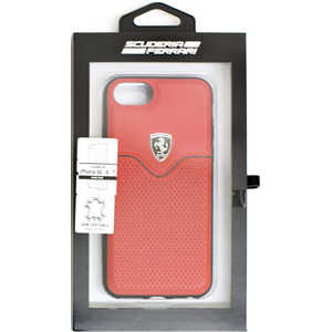 エアージェイ FERRARI OFF TRACK LOGO REAL LEATHER CASE WITH PERFORATED PART AND RED PIPING - RED FEOVEHCI8RE