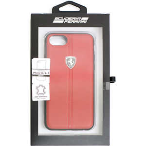 エアージェイ FERRARI - GENUINE LEATHER HEARD CASE WITH VERTICAL CONTRASTED STRIPE - RED FEHDEHCI8RE