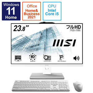 MSI デスクトップパソコン [23.8型 /intel Core i5 /メモリ:16GB /SSD:512GB /2022年3月] Modern AM242TP 11M-1260JP