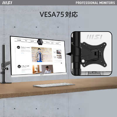 MSI PRO MP243XW 23.8インチ フルHD 白 「6401」 MSI [PRO-MP243XW] 23.8インチ 100Hz FHDゲーミングモニター