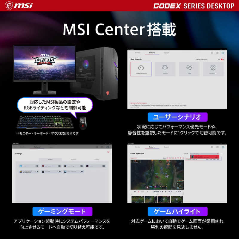 MSI MSI ゲーミングデスクトップ (モニター無し) MAGCODEX6-13NUE-001JP MAGCODEX6-13NUE-001JP