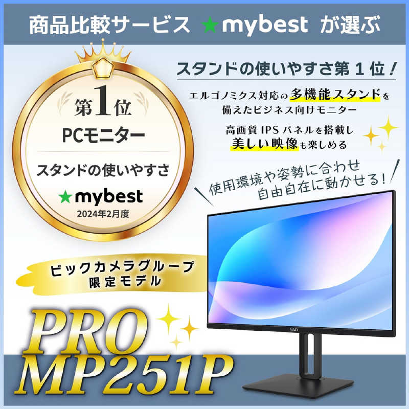 MSI MSI ビジネスモニター ［24.5型 /フルHD(1920×1080) /ワイド］ PROMP251P PROMP251P