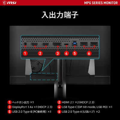MSI USB-C対応 ゲーミングモニター ［31.5型 /4K(3840×2160) /ワイド 