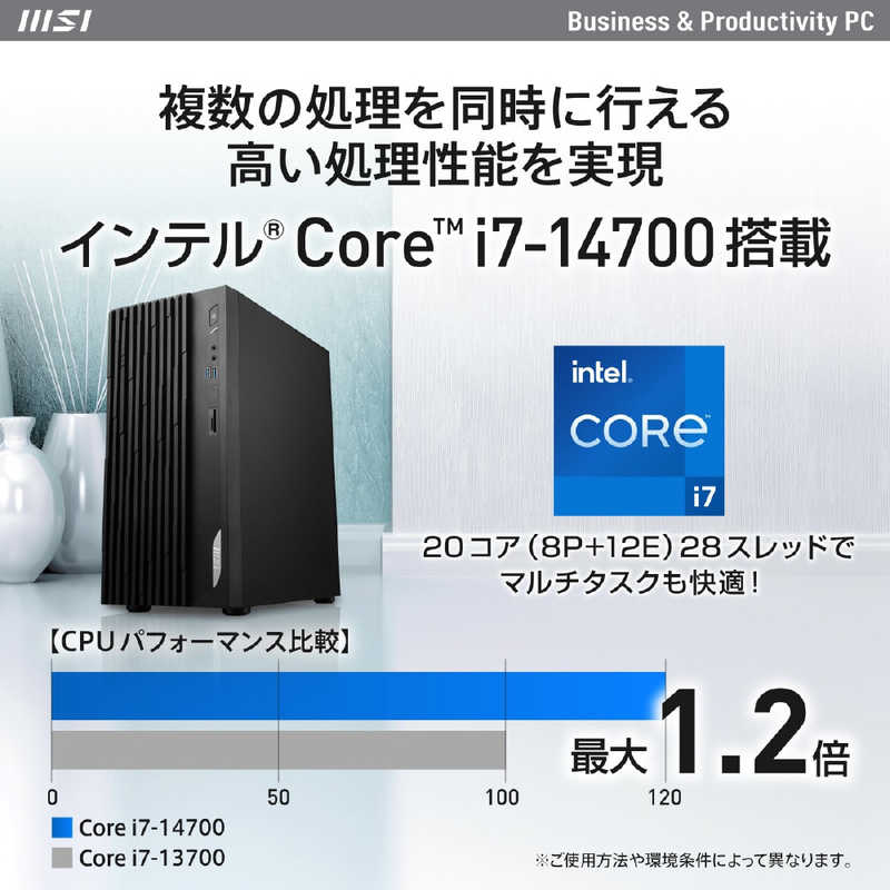 MSI MSI デスクトップ ［モニター無し /intel Core i7 /メモリ：16GB /SSD：1TB /2024年2月］ PRO-DP180-14-264JP PRO-DP180-14-264JP
