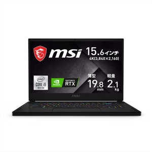 MSI ゲｰミングノｰトパソコン GS66 Stealth 10U(4K) [15.6型/intel Core i9/SSD:1TB/メモリ:32GB/2021年1月モデル] GS66-10UH-001JP ブラック