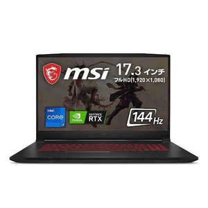 MSI ゲーミングノートパソコン [17.3型 /Windows11 Home /intel Core i7 /メモリ:16GB /SSD:512GB] KATANAGF7611UD671JP