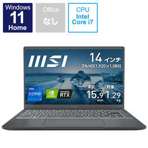 MSI ビジネス・クリエイターノートパソコン  (14.0型/Windows11 Home/intel Core i7/メモリ：32GB/SSD：512GB) Prestige-14-A12UC-010JP