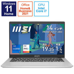MSI Ρȥѥ Х󥷥С (14.0 /Windows11 Home/intel Core i7/Office HomeandBusiness/ꡧ8GB /SSD512GB) MODERN14C12M603JP