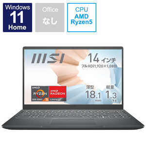 MSI ノートパソコン ［14.0型 Windows11 Home AMD Ryzen 5 メモリ：8GB SSD：512GB 2022年10月］ Modern-14-B5M-3105JP