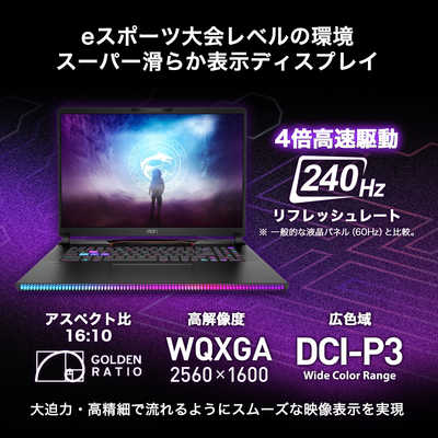 MSI ゲーミングノートパソコン ［17.0型 /Windows11 Pro /メモリ：64GB 