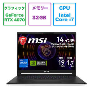 MSI ゲーミングノートパソコン ブラック＆ホワイト ［14.0型 /Windows11 Pro /intel Core i7 /メモリ：32GB /SSD：1TB /2023年3月］ Stealth-14Studio-A13VG-563JP
