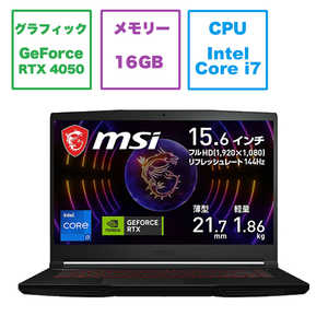 MSI ゲーミングノートパソコン Thin GF63 12V ブラック Thin-GF63-12VE-069JP