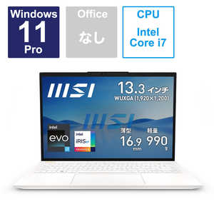 MSI ノートパソコン Prestige 13 Evo A12M マットホワイト PRESTIGE-13-A12M-079JP