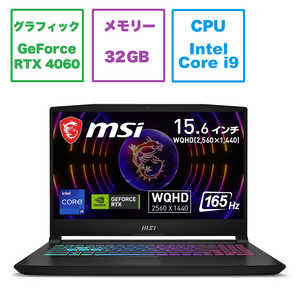 MSI Q[~Om[gp\Rm15.6^/Windows11 Home/intel Core i9/F32GB/SSDF1TBn KATANA15B13VFK879JP