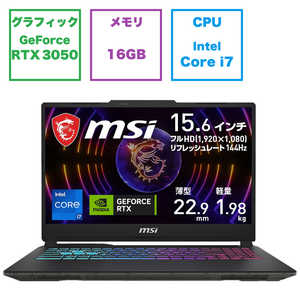 MSI ゲーミングノートパソコン ［15.6型 /Windows11 Home /intel Core i7 /メモリ：16GB /SSD：512GB /2024年1月］ ブラック ＆ スケルトン CYBORG15-A13UCK-4169JP