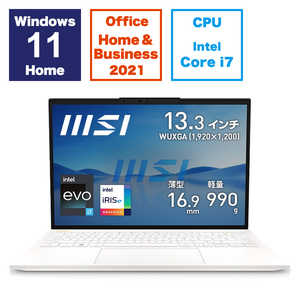 MSI ノートPC ［13.3型 /Win11 Home /Core i7 /メモリ：16GB /SSD：512GB /Office HomeandBusiness］ PRESTIGE13-A12M-4745JP