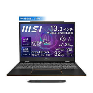 MSI ゲーミングノートPC ［13.3型 /Windows11 Pro /intel Core Ultra 7 /メモリ：32GB /SSD：1TB /2024年10月］ SUMMIT13-A2VMTG-4779JP