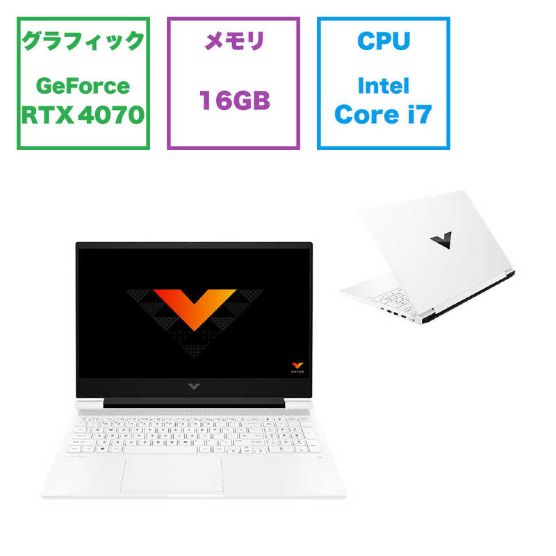 HP HP ゲーミングノートパソコン Victus G1モデル(RTX4070) [16.1型 / メモリ：16GB /SSD：512GB] セラミックホワイト 80B00PA-AAAT 80B00PA-AAAT