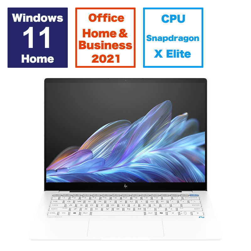 HP HP ノートパソコン OmniBook X 14-fe ホワイト [14型 /Win11 Home/Snapdragon X Elite/メモリ16GB/SSD1TB /Office/英字キーボード ] A7DA6PA-AAAB A7DA6PA-AAAB