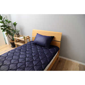 メルクロス 「ベッドパッド」洗える吸水速乾・抗菌防臭ベッドパッド(ダブルサイズ/140×200cm/ネイビー)