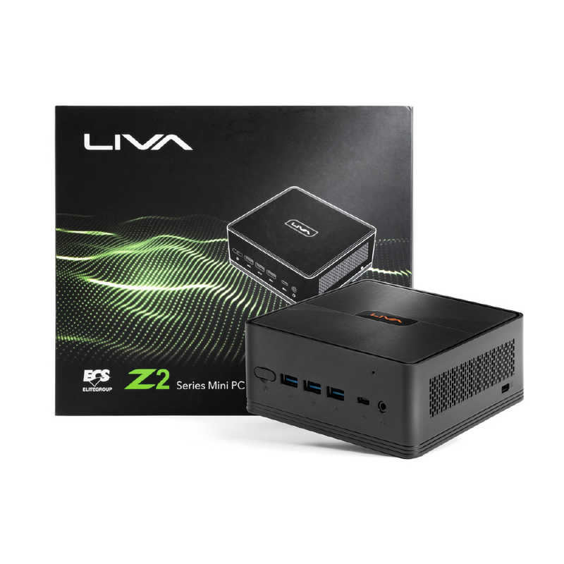 ECS ECS LIVA Z2 カスタマイズモデル デスクトップパソコン [モニター無し /CPU：intel Celeron /SSD：120GB] ブラック LIVAZ2-4/120-W10(N4000) LIVAZ2-4/120-W10(N4000)