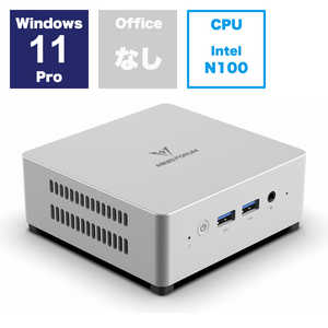 MINISFORUM デスクトップパソコン UN100L/V ［モニター無し /intel N100 /メモリ：16GB /SSD：256GB /2024年3月モデル］ UN100L/V-16/256-W11Pro-N100